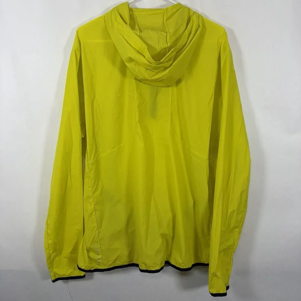 Greyson Newago Pac Lite Hooded Jacket Mens Large Yellow 1/4 Zip Packable Golf